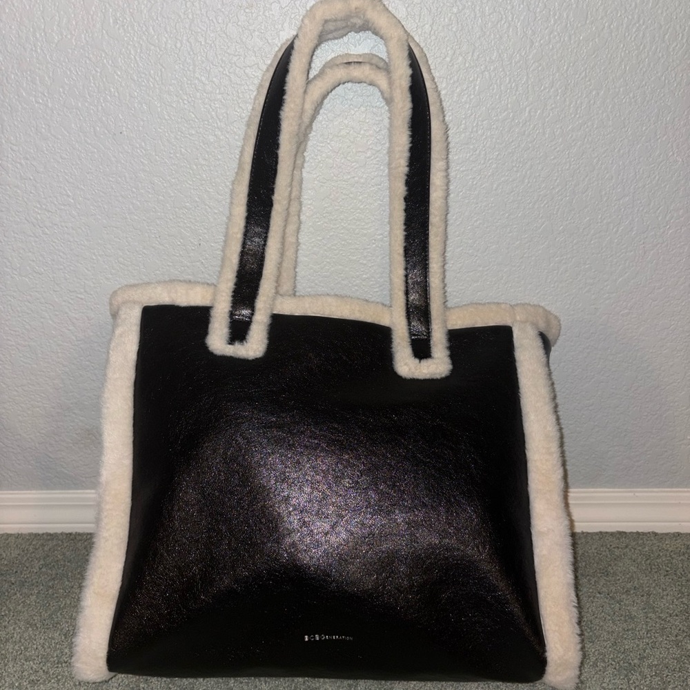 BCBGeneration Black and Cream Tote